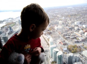 Looking down on Toronto from the CN Tower